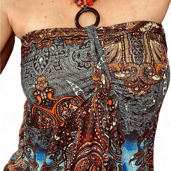 Maje Vintage Multicolor Bohemian Silky Dress - Picture 12 of 12